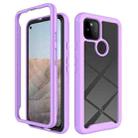 For Google Pixel 5A 5G Starry Sky Solid Color Series Shockproof PC + TPU Case(Purple) - 1