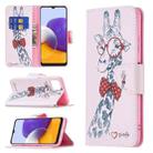 For Samsung Galaxy A22 5G Colored Drawing Pattern Horizontal Flip Leather Case with Holder & Card Slots & Wallet(Deer) - 1