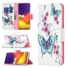 For Samsung Galaxy A82 5G Colored Drawing Horizontal Flip Leather Case with Holder & Card Slots & Wallet(Peach Blossom and Butterfly) - 1