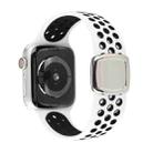 Double Color Silicone Watch Band For Apple Watch Ultra 49mm&Watch Ultra 2 49mm / Series 9&8&7 45mm / SE 3&SE 2&6&SE&5&4 44mm / 3&2&1 42mm(White Black) - 1