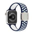 Double Color Silicone Watch Band For Apple Watch Ultra 49mm / Series 8&7 45mm / SE 2&6&SE&5&4 44mm / 3&2&1 42mm(Blue White) - 1