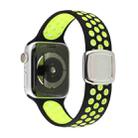 Double Color Silicone Watch Band For Apple Watch Ultra 49mm / Series 8&7 45mm / SE 2&6&SE&5&4 44mm / 3&2&1 42mm(Black Yellow) - 1