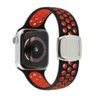 Double Color Silicone Watch Band For Apple Watch Series 9&8&7 41mm / SE 3&SE 2&6&SE&5&4 40mm / 3&2&1 38mm(Black Red) - 1