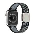 Double Color Silicone Watch Band For Apple Watch Series 8&7 41mm / SE 2&6&SE&5&4 40mm / 3&2&1 38mm(Black Gray) - 1