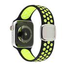 Double Color Silicone Watch Band For Apple Watch Series 9&8&7 41mm / SE 3&SE 2&6&SE&5&4 40mm / 3&2&1 38mm(Black Yellow) - 1