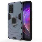 For vivo V21 Shockproof PC + TPU Protective Case with Magnetic Ring Holder(Navy Blue) - 1