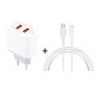 K0-99 2 in 1 5V / 3.1A 2 USB Ports Travel Charger with 1.2m USB to Micro USB Data Cable Set, EU Plug - 1