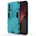 For OPPO K9 Punk Armor 2 in 1 PC + TPU Shockproof Case with Invisible Holder(Blue) - 1