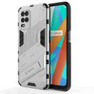 For OPPO Realme V13 5G Punk Armor 2 in 1 PC + TPU Shockproof Case with Invisible Holder(White) - 1