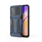 For OPPO F19 Pro+ 5G War Chariot Series Armor All-inclusive Shockproof PC + TPU Protective Case with Invisible Holder(Blue) - 1