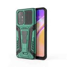 For OPPO F19 Pro+ 5G War Chariot Series Armor All-inclusive Shockproof PC + TPU Protective Case with Invisible Holder(Green) - 1