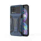 For OPPO Realme 8 War Chariot Series Armor All-inclusive Shockproof PC + TPU Protective Case with Invisible Holder(Blue) - 1