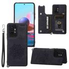 For Xiaomi Redmi Note 10 Pro Max Mandala Embossed PU + TPU Case with Holder & Card Slots & Photo Frame & Strap(Black) - 1