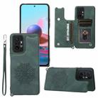 For Xiaomi Redmi Note 10 Pro Max Mandala Embossed PU + TPU Case with Holder & Card Slots & Photo Frame & Strap(Green) - 1