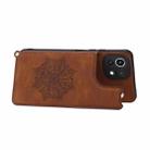 For Xiaomi Mi 11 Lite Mandala Embossed PU + TPU Case with Holder & Card Slots & Photo Frame & Strap(Brown) - 5