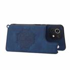 For Xiaomi Mi 11 Lite Mandala Embossed PU + TPU Case with Holder & Card Slots & Photo Frame & Strap(Blue) - 5
