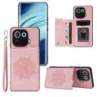 For Xiaomi Mi 11 Pro Mandala Embossed PU + TPU Case with Holder & Card Slots & Photo Frame & Strap(Rose Gold) - 1