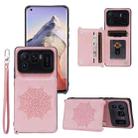 For Xiaomi Mi 11 Ultra Mandala Embossed PU + TPU Case with Holder & Card Slots & Photo Frame & Strap(Rose Gold) - 1