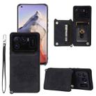 For Xiaomi Mi 11 Ultra Mandala Embossed PU + TPU Case with Holder & Card Slots & Photo Frame & Strap(Black) - 1