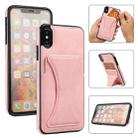 For iPhone X / XS Ultra-thin Shockproof Protective Case with Holder & Metal Magnetic Function(Rose Gold) - 1