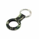 Wet Sticking Pattern Anti-scratch Silicone Shockproof Protective Cover Case with Keychain Ring Loop For AirTag(Green Camouflage) - 1