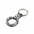 Wet Sticking Pattern Anti-scratch Silicone Shockproof Protective Cover Case with Keychain Ring Loop For AirTag(Black Leopard) - 1