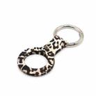 Wet Sticking Pattern Anti-scratch Silicone Shockproof Protective Cover Case with Keychain Ring Loop For AirTag(Brown Leopard) - 1