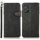 For Asus Zenfone 8 KHAZNEH Dual-Splicing Cowhide Texture Horizontal Flip Leather Case with Holder & Card Slots & Wallet & Photo Frame & Lanyard(Black) - 2