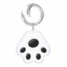 Cute Cat Paw Silicone Shockproof Protective Cover Soft Case with Keychain Ring Loop For AirTag(Black) - 1