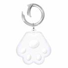 Cute Cat Paw Silicone Shockproof Protective Cover Soft Case with Keychain Ring Loop For AirTag(White) - 1