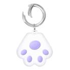 Cute Cat Paw Silicone Shockproof Protective Cover Soft Case with Keychain Ring Loop For AirTag(Purple) - 1