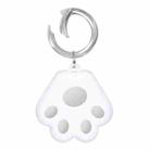 Cute Cat Paw Silicone Shockproof Protective Cover Soft Case with Keychain Ring Loop For AirTag(Grey) - 1