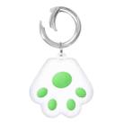 Cute Cat Paw Silicone Shockproof Protective Cover Soft Case with Keychain Ring Loop For AirTag(Green) - 1