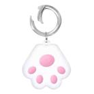 Cute Cat Paw Silicone Shockproof Protective Cover Soft Case with Keychain Ring Loop For AirTag(Pink) - 1