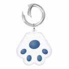 Cute Cat Paw Silicone Shockproof Protective Cover Soft Case with Keychain Ring Loop For AirTag(Dark Blue) - 1