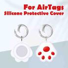 Cute Cat Paw Silicone Shockproof Protective Cover Soft Case with Keychain Ring Loop For AirTag(Dark Blue) - 3