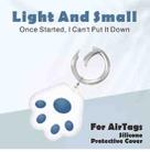 Cute Cat Paw Silicone Shockproof Protective Cover Soft Case with Keychain Ring Loop For AirTag(Dark Blue) - 4