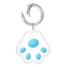 Cute Cat Paw Silicone Shockproof Protective Cover Soft Case with Keychain Ring Loop For AirTag(Sky Blue) - 1