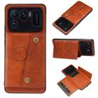 For Xiaomi Mi 11 Ultra Double Buckle PU + TPU Shockproof Magnetic Protective Case with Card Slot & Holder(Light Brown) - 1