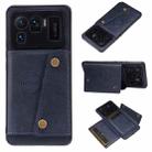 For Xiaomi Mi 11 Ultra Double Buckle PU + TPU Shockproof Magnetic Protective Case with Card Slot & Holder(Blue) - 1