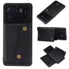 For Xiaomi Mi 11 Ultra Double Buckle PU + TPU Shockproof Magnetic Protective Case with Card Slot & Holder(Black) - 1