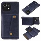 For Xiaomi Mi 11 Lite Double Buckle PU + TPU Shockproof Magnetic Protective Case with Card Slot & Holder(Blue) - 1