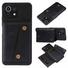 For Xiaomi Mi 11 Lite Double Buckle PU + TPU Shockproof Magnetic Protective Case with Card Slot & Holder(Black) - 1