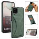 For Samsung Galaxy A42 5G Ultra-thin Shockproof Protective Case with Holder & Metal Magnetic Function(Green) - 1