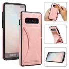 For Samsung Galaxy S10+ UUltra-thin Shockproof Protective Case with Holder & Metal Magnetic Function(Rose Gold) - 1