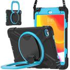 Silicone + PC Protective Case with Holder & Shoulder Strap For iPad mini 5 / 4(Black+Blue) - 1