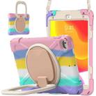 Silicone + PC Protective Case with Holder & Shoulder Strap For iPad mini 5 / 4(Rainbow Pink) - 1