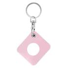 Square PU Leather Case Shockproof Anti-scratch Protective Cover with Keychain Ring Loop For AirTag(Pink) - 1