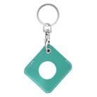 Square PU Leather Case Shockproof Anti-scratch Protective Cover with Keychain Ring Loop For AirTag(Lake Green) - 1