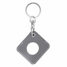 Square PU Leather Case Shockproof Anti-scratch Protective Cover with Keychain Ring Loop For AirTag(Grey) - 1